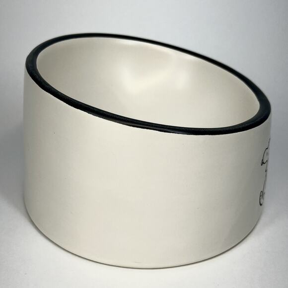 Peanuts X Rae Dunn Snoopy EEK! Halloween Dog Pet Food Raised Bowl 6x3.5” Ceramic - Picture 6 of 8